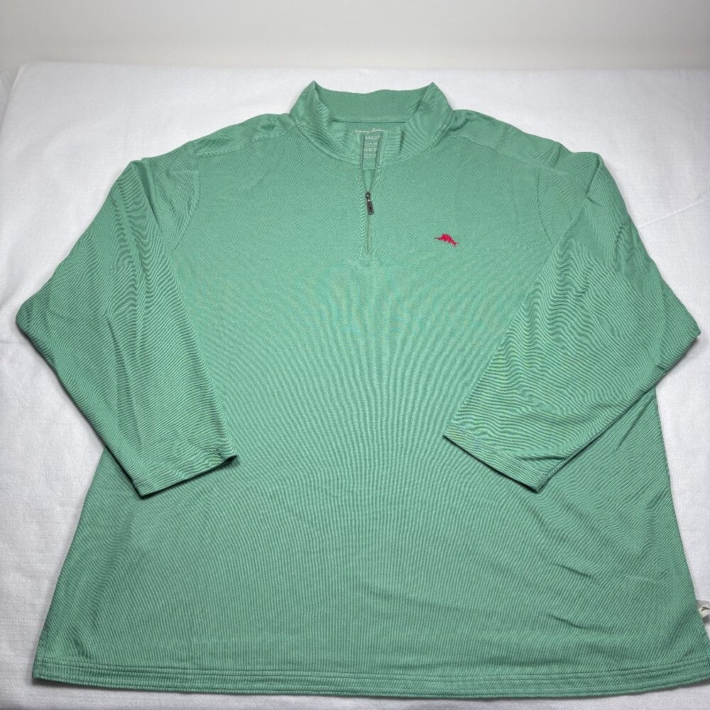Tommy Bahama Islandzone Men's 1/4 Zip Dark Spa Coastal Preppy 3XLB/3TGG